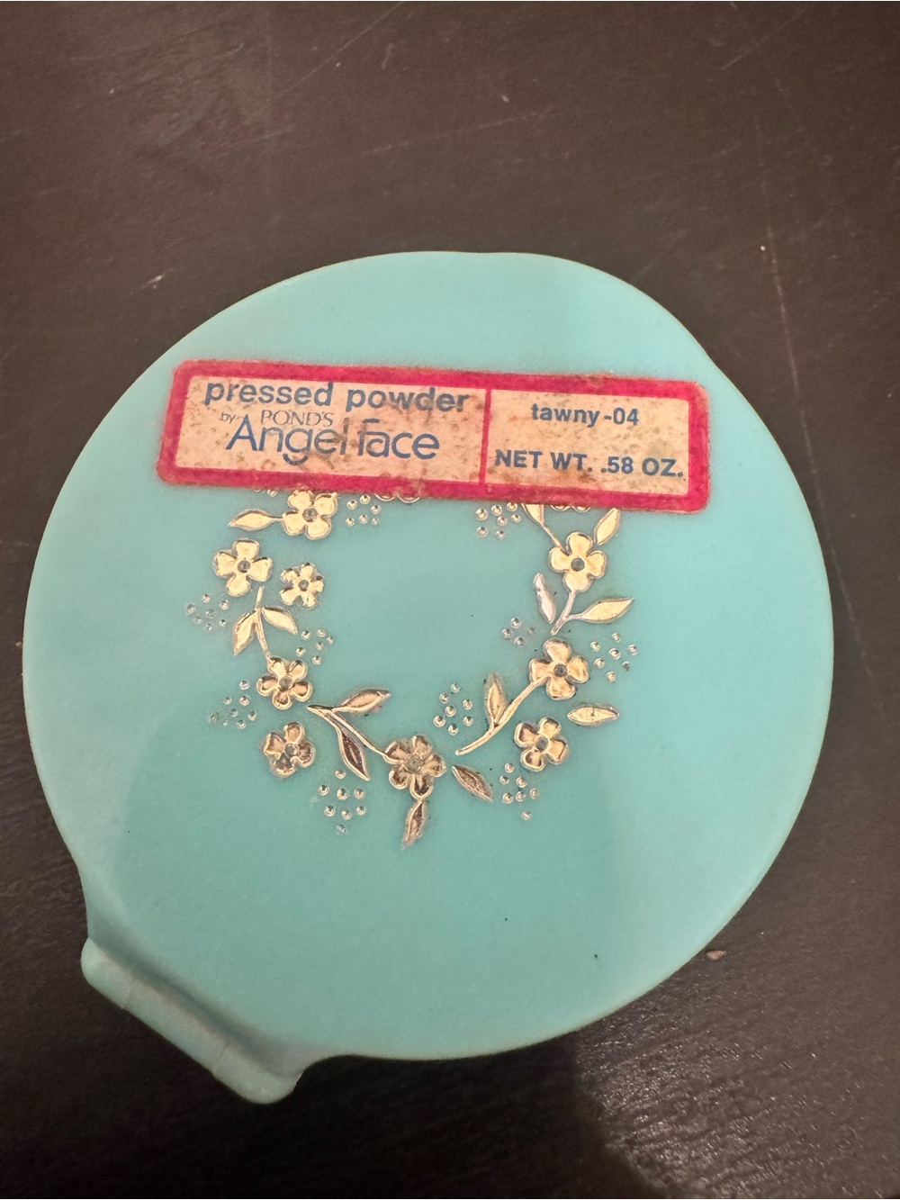 Vintage Angel Face Ponds Pressed Powder Compact And Puff Tawny 04